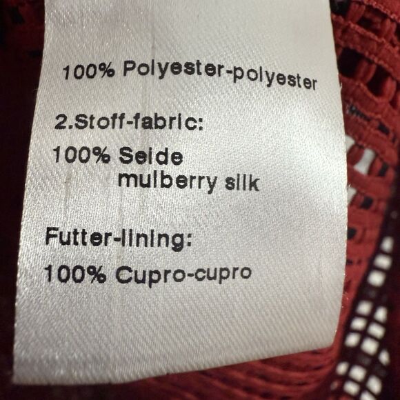 AKRIS Punto Mesh Grid Jacket Luminous Red Semi Sheer Adjustable Sleeve - Picture 15 of 16